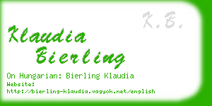 klaudia bierling business card